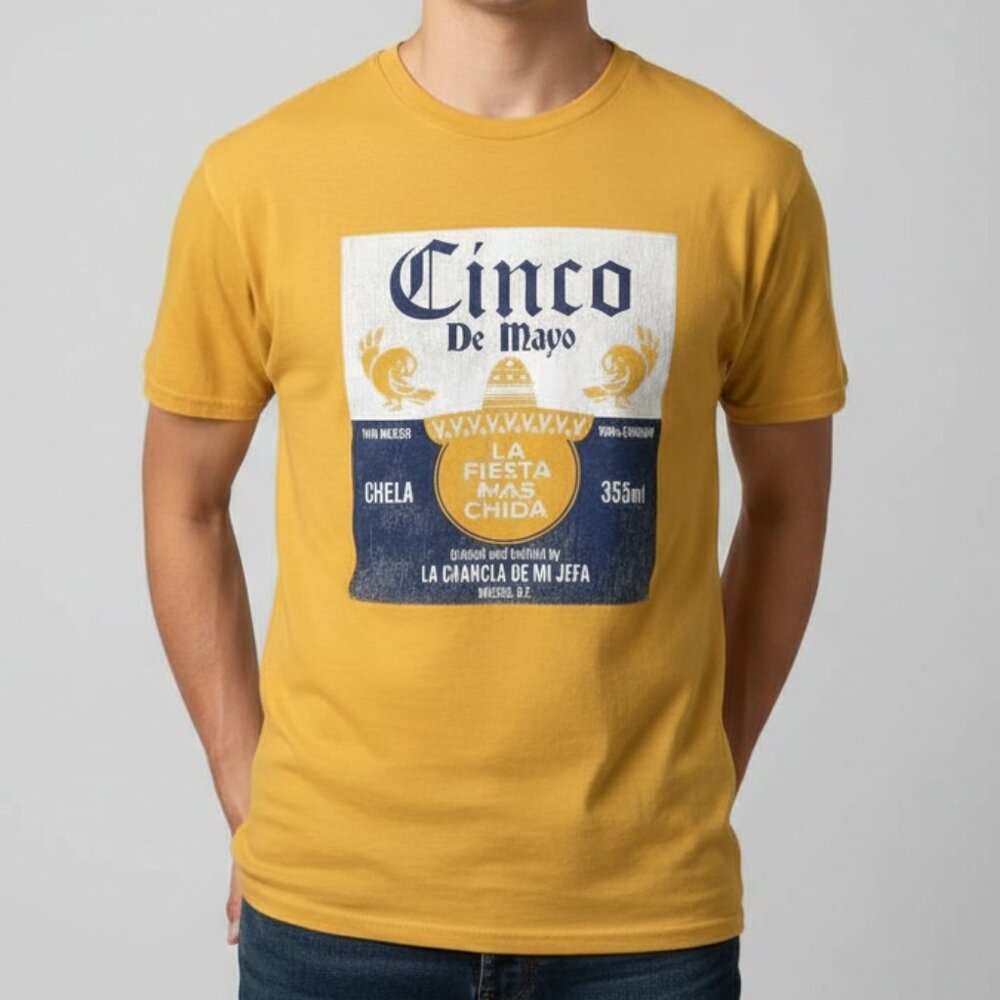 Vintage Cinco De Mayo T-Shirt Yellow Unisex M Graphic Print‎ Fiesta Mexican